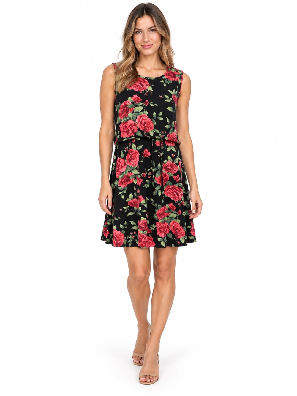 latched mama black floral dress Medium
